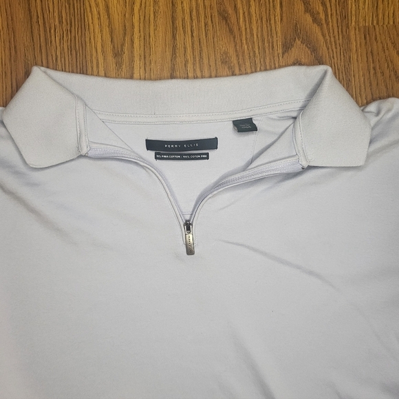Perry Ellis 100% Pima Cotton Mens Quarter Zip Xl Soft & Comfortable A91 - Picture 4 of 7